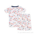 Été Cartoon Enfants Pyjama Set Cotton Sleeping Wear